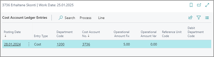 Cost Account Entries