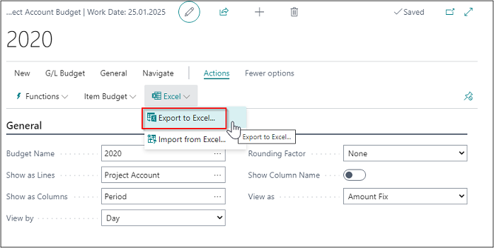 Call Export to Excel