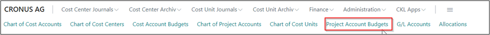 Call Project Account Budgets