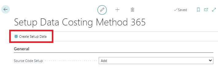 Setup Data Costing Method 365