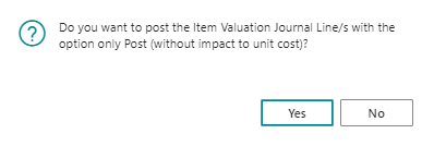 Message - Post Item Valuation Journal